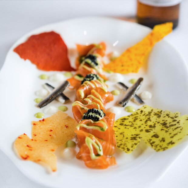Smoked Salmon with Caviar and Whisky Yoghurt