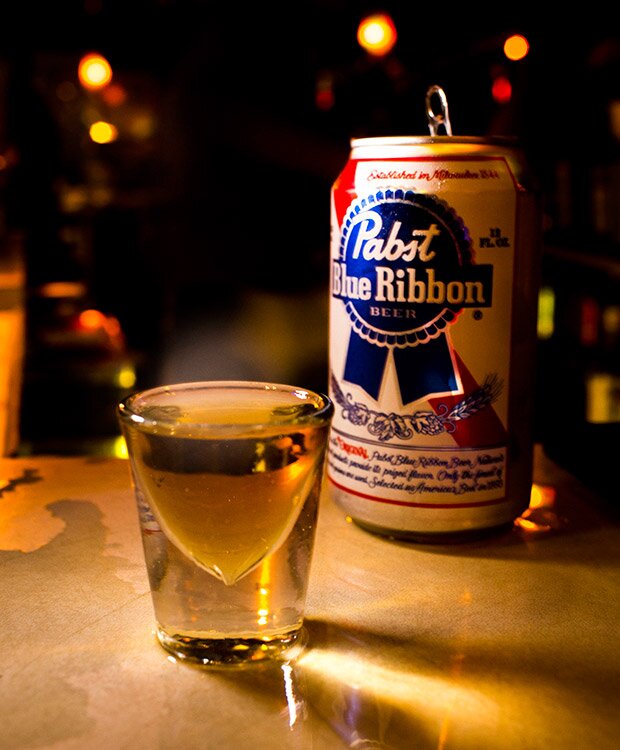 A shot and a beer